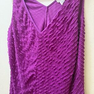 Kate Hill Rich Purple Ruffled Top